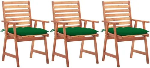 Vista 13 de Patio Dining Chairs 2 pcs with Cushions Solid Acacia Wood Dinning Room Outdoor Seating Outside Chairs Sillas para Comedor for Picnic Beach Courtyard