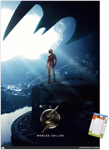 Vista 10 de Trends International DC Comics Movie The Flash - Póster de pared de una hoja, 22.4 pulgadas de largo x 14.7 pulgadas, versión enmarcada de madera