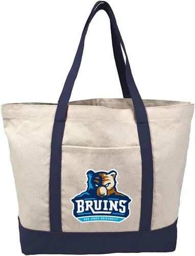 Vista 282 de Campus Lab Bolsa de lona con logotipo primario colegiado con bolsillo externo, bolsa de hombro reutilizable para ir de compras, playa Águilas A&m