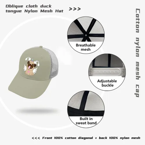 Vista 7 de devor Gorras de béisbol con diseño de perro Pug para papá, gorra gráfica para mujer