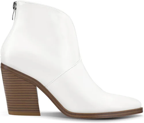 Vista 5 de mysoft Women's V Cut Out Ankle Boots Slip On Pointed Toe Chunky Stacked Heel Booties