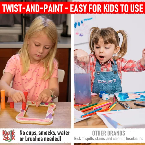 Vista 6 de Kwik Stix - Juego de 6 barras de pintura de témpera sólidas, paquete de 12 (72 en total), lavables, de secado rápido (90 segundos), no tóxicas, sin