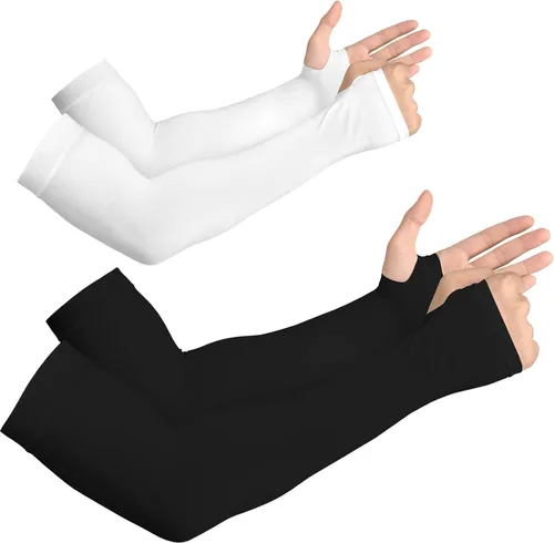 Vista 19 de YESLIFE Mangas de protección solar UV para hombres y mujeres, manga deportiva de enfriamiento UPF 50
