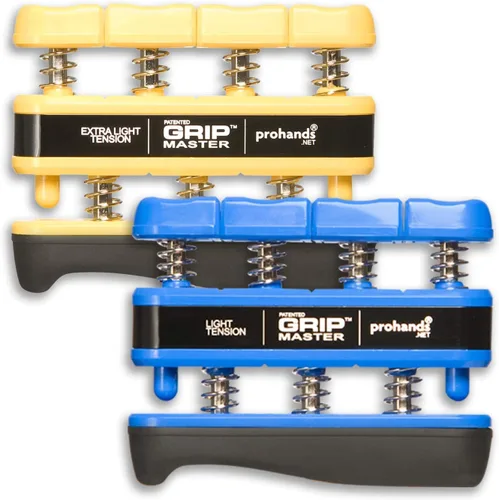 Vista 21 de Prohands Gripmaster - Ejercitador de mano (fortalecedor de agarre de mano), con resorte, sistema de pistón de dedos, aislamiento y ejercicio de cada