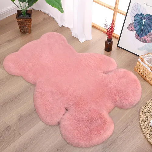 Vista 16 de Alfombra de pelo de oveja sintética de 2 pies, suave y esponjosa, bonita alfombra de felpa para guardería, habitación de niños y niñas, decoración