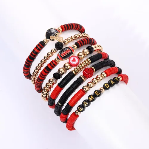 Vista 143 de Surfer Heishi - Pulseras apilables para mujer, apilables, de vinilo arcoíris, disco de arcilla, pulseras elásticas para la amistad, joyería bohemia