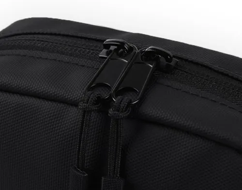 Vista 2 de ZETTEZ Cangurera de cuero - Diseño unisex de lujo para viajeros con estilo, Negro