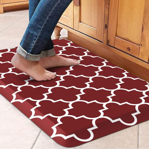 Vista 75 de WISELIFE Tapete de cocina acolchado antifatiga, 17.3 x 28 pulgadas, antideslizante, resistente, de PVC, ergonómico, impermeable, cómodo