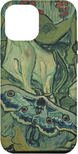 Vista 25 de iPhone 13 gran polilla pavo real de Vincent van Gogh, insecto en una caja de jardín
