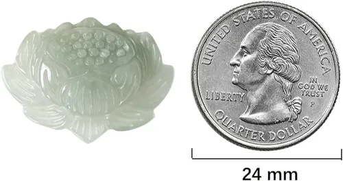 Vista 2 de Dahlia Collar de jade de loto, jadeíta de Birmania certificada de grado real A para belleza y pureza