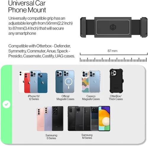Vista 5 de Simpl Grip - Soporte para teléfono para salpicadero, soporte de agarre rápido de un solo toque compatible con iPhone 12-17 y iPhone Air
