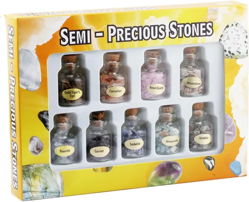 Vista 2 de Sunyik 9 - Juego de minibotellas con gemas, para curación con cristal, piedras para wicca/reiki