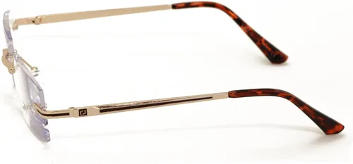 Vista 3 de Gafas de lectura UV con bloqueo de diamante sin montura de metal para hombre, anti bloqueo azul, lectores de lentes transparentes