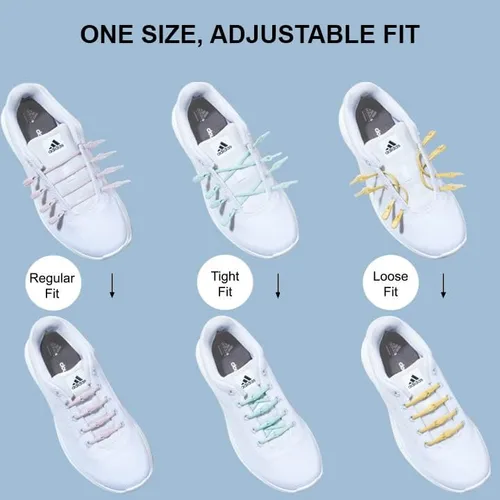 Vista 6 de HICKIES Cordones sin corbata, cordones para zapatos de adultos, elásticos sin ataduras para zapatos deportivos y zapatos planos, talla única, unisex