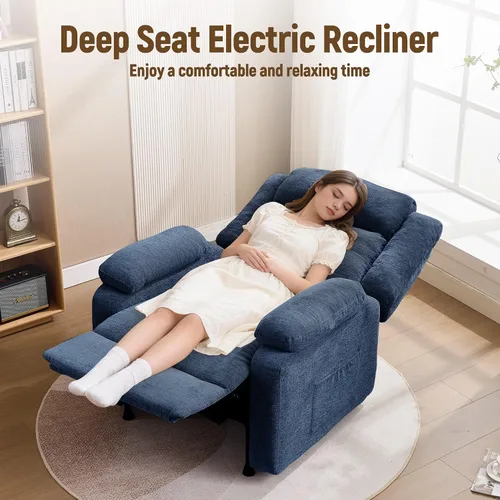 Vista 6 de Korser Silla reclinable eléctrica, sillas de sala de estar para adultos Azul-5