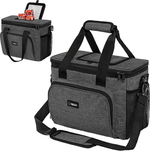 Vista 12 de OPUX Bolsa de enfriador suave, bolsa de almuerzo plegable aislada para hombres, trabajo, camping, playa, viaje, portátil, de lado suave