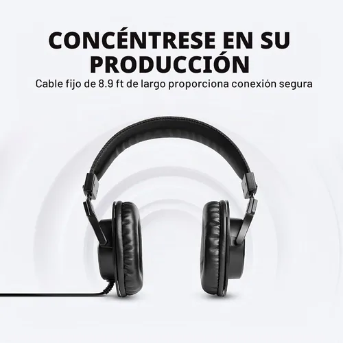 Vista 4 de M-AUDIO HDH40 - Auriculares de estudio sobre la oreja con diseño de parte trasera cerrada, diadema flexible y cable de 2.7m para monitoreo