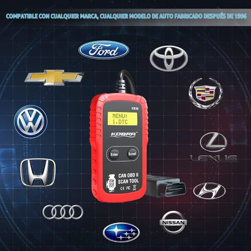 Vista 2 de Kobra - Escáner OBD2 - Lector de código de automóvil, herramientas de diagnóstico universal de automóvil OBD para todos los automóviles, lectores