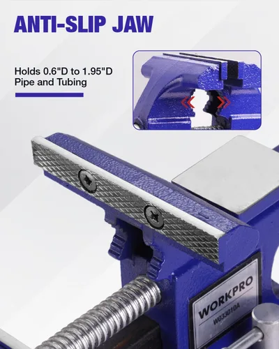 Vista 8 de WORKPRO Tornillo de banco, tornillo de 4-1/2" para banco de trabajo, tornillo de combinación de utilidad para tubería y hogar, tornillo de banco