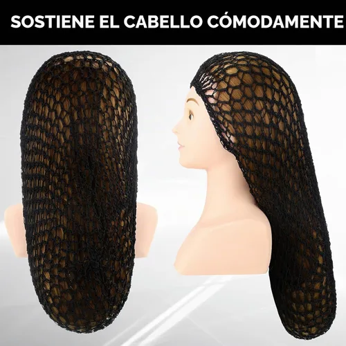 Vista 6 de Waydress 3 piezas de malla de ganchillo para el pelo de rayón de punto de redecilla de 20 pulgadas, gorro de dormir de ganchillo para mujer, pelo