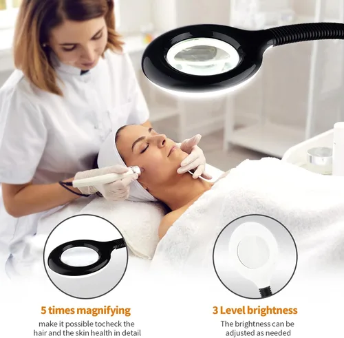 Vista 4 de Retain Time Vaporizador facial para humidificador de ozono atomizador adjuntar 5 lupas y luz, vaporizador facial profesional limpia la piel