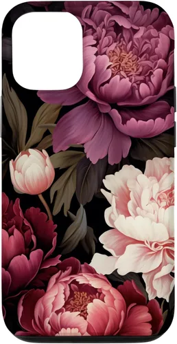 Vista 28 de Carcasa para iPhone 17 con diseño floral de peonía rosa magenta y rubor