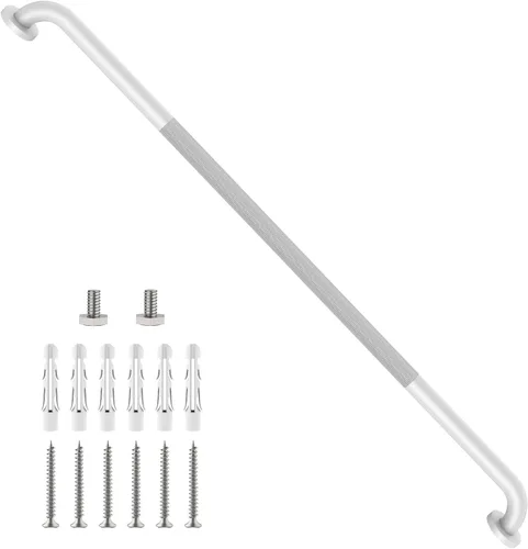 Vista 26 de Barra de agarre para ducha negra de 12 pulgadas con agarre de goma antideslizante, ZUEXT Barra de agarre para baño de acero inoxidable, Barra