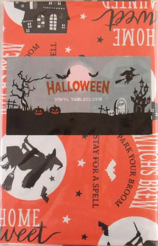 Vista 6 de Home Sweet Haunted Home Witch's Brew - Mantel trasero de franela de vinilo de la colección Halloween (color naranja, 52 x 70 pulgadas, oblongo)