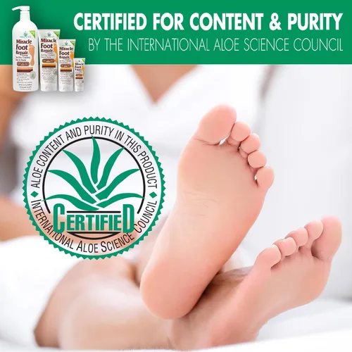 Vista 3 de Miracle Foot Repair Cream, (1 onza/3 unidades) repara talones y pies secos agrietados, 60% ultraaloe puro hidrata, suaviza y repara