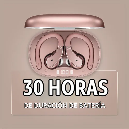 Vista 6 de Back Bay Audio - Auriculares inalámbricos Bluetooth para corredores, auriculares con gancho para colocar sobre la oreja, graves profundos Oro rosa