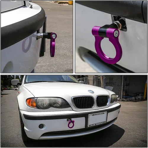 Vista 5 de DNA THK-E-PP - Kit de anillo de gancho de remolque de remolque europeo de aluminio morado delantero/trasero - M16 x 3