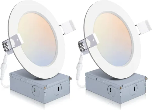 Vista 15 de POWERASIA Paquete de 2 Luces Empotradas Inteligentes de 6 Pulgadas, Iluminación LED Empotrada Ultra-Delgada 12W 1200LM Downlight Inteligente