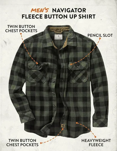 Vista 6 de Legendary Whitetails, Navigator - Camisa de vellón para hombre, con botones