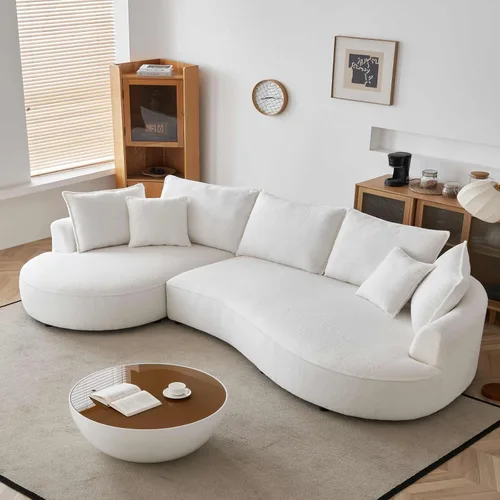 Vista 16 de KEVINSPACE Sofá de 104.72 pulgadas, moderno de mediados de siglo, sofá de 3 plazas para sala de estar, sofás de asiento profundo, muebles, cómodos