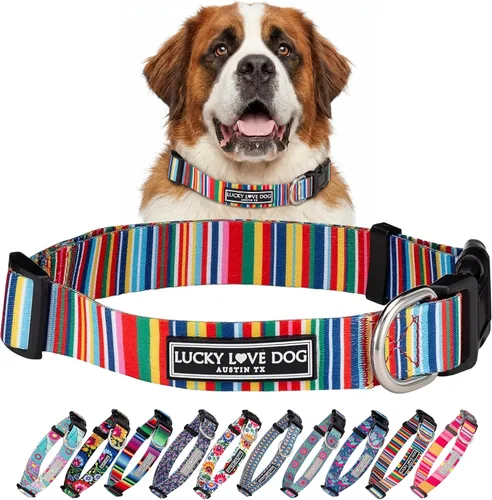 Vista 71 de Lucky Love Dog - Collar de perro ajustable con hebilla de fácil clic para los pequeños, duradero y cómodo para perros machos y hembras, collar