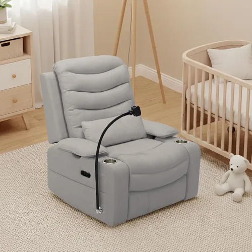 Vista 2 de Olela Power Glider - Silla reclinable para guardería, mecedora giratoria Gris