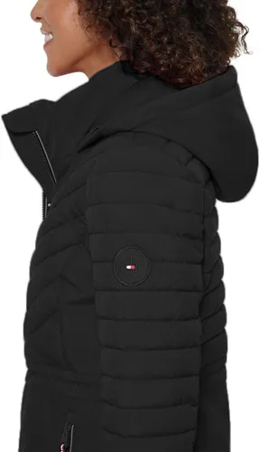 Vista 3 de Tommy Hilfiger Chaqueta elástica ligera con capucha y cordón para mujer