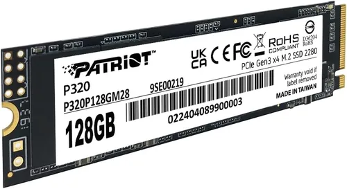Vista 3 de Patriot P320 128GB PCIe Gen 3x4 M.2 2280 SSD