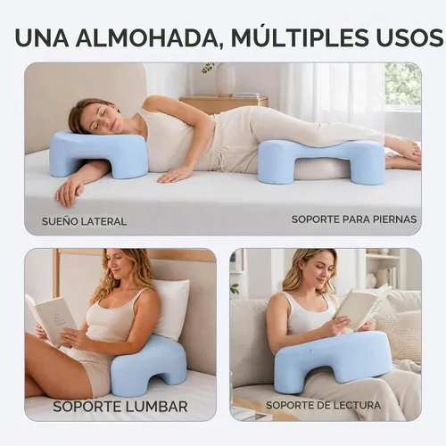 Vista 7 de AM AEROMAX - Almohada de espuma viscoelástica con agujero para el brazo, 7 pulgadas, color azul Cervical/neck/shoulder/rotator cuff pain relief