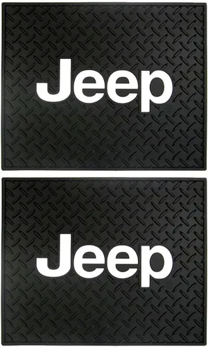 Vista 4 de Alfombrillas de goma para suelo de coche, camión, SUV con logotipo de Jeep para asientos delanteros y traseros - 4 piezas