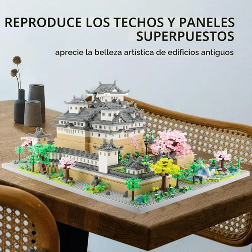 Vista 4 de Juego de micro bloques de construcción del castillo Himeji de Japón, colección de monumentos de arquitectura, 10080 piezas, regalo coleccionable