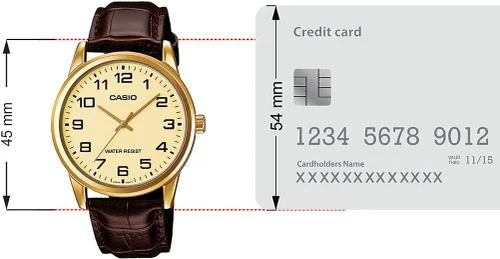 Vista 7 de Casio Reloj de cuarzo de acero inoxidable para hombre con correa de cuero, marrón, 18 (Modelo EAW-MTP-V001GL-9B), Marrón, Reloj de cuarzo