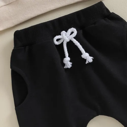 Vista 5 de Conjunto de 2 piezas de sudadera de manga larga con cuello redondo y pantalones deportivos para bebé niño