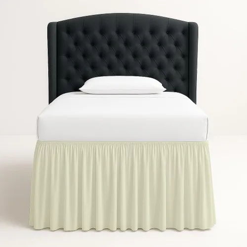 Vista 10 de Cottingon Falda de cama con volantes y esquinas divididas, volantes en polvo, caída de 12 pulgadas, 100 % microfibra, aspecto suave, brillante