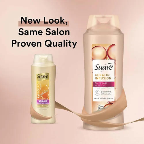 Vista 4 de Suave Professionals - Champú para el cuidado del color para el cabello tratado con color, infusión de queratina, champú protector de color, 28 onzas