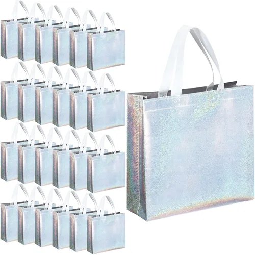Vista 7 de Eccliy 60 bolsas de regalo reutilizables con asas para dama de honor, boda, color negro