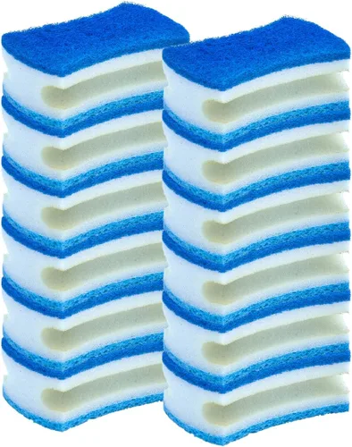 Vista 13 de Esponja exfoliante antiarañazos con un agarre cómodo, esponja de cocina resistente de doble cara, esponja de celulosa, sin arañazos, con juego