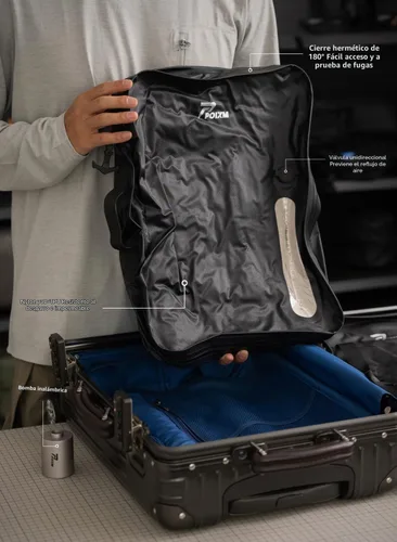 Vista 4 de Bolsas de vacío para viajes con bomba inalámbrica, cremallera abierta de 180°, impermeable IP67, bolsas de compresión reutilizables que ahorran