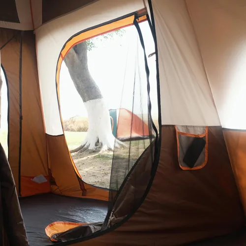 Vista 9 de KTT Extra Large Tent 10-12-14 Person(B),Family Cabin Tents,2 Rooms,3 Doors and 3 Windows with Mesh,Straight Wall,Waterproof,Double Layer,Big Tent