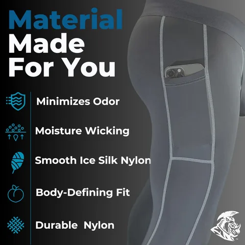 Vista 6 de Real Men D Pouch - Pantalones de compresión para hombre, leggings para hombre, pantalones de yoga, medias, capa base para hombres clima frío